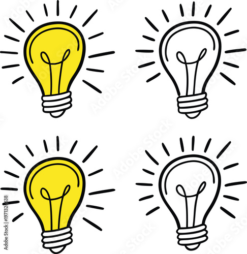 Light bulb ideas on and off