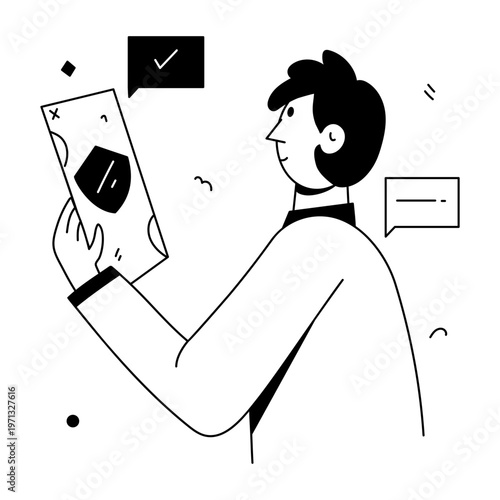 A drawing style illustration representing a phone security
