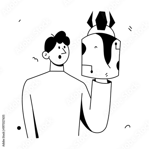 A sketchy style illustration showing a robotic hand
