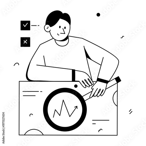 A hand drawn style illustration showing an analysis report
