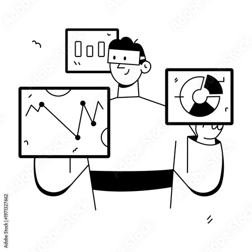 A hand drawn style illustration showing an analysis report
