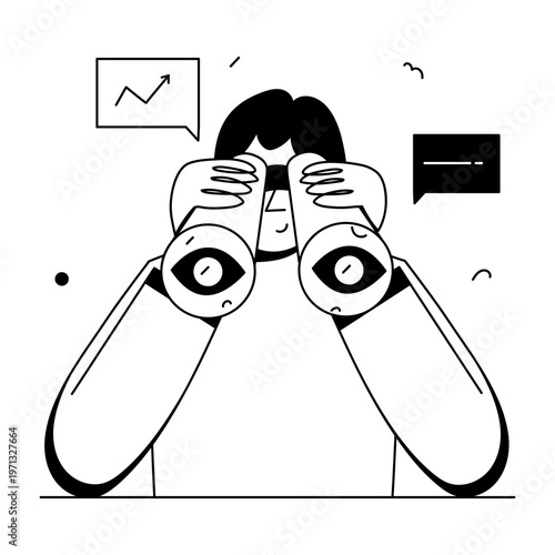 A drawing style illustration representing data monitoring
