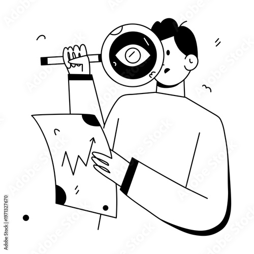 A hand drawn style illustration showing an analysis report
