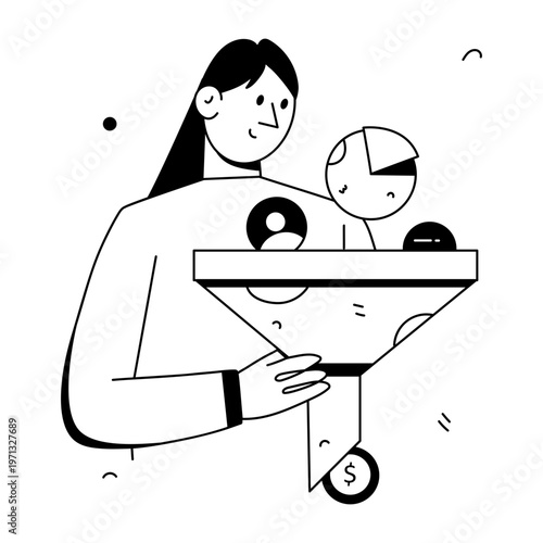 A hand drawn style illustration showing an analysis report
