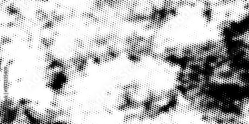 Abstract Black and White Halftone Grunge Texture Backgroun