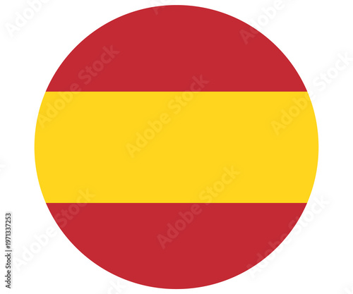 Spanish flag in a circle isolated on transparent background symbolizing spain