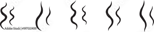Smoke doodle line for icon steam food and coffee hot smell. Vector aroma cooking for heat air cartoon