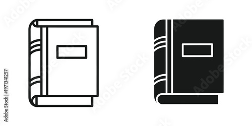 Contrast between a light and dark closed notebook or binder representation