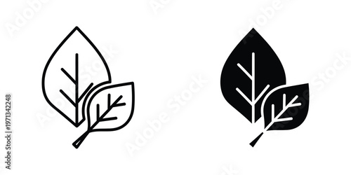Contrast of monochromatic leaf designs in positive and negative space