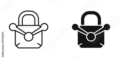 Comparison of a standard lock and a modern secure lock icon design