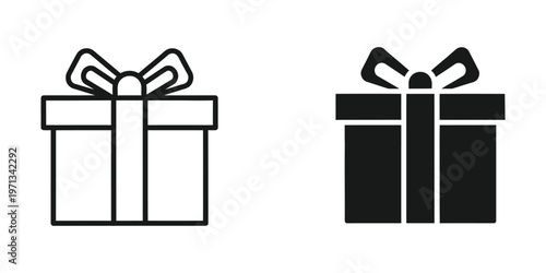 Two gift boxes with contrasting styles and ribbon bows displayed side by side