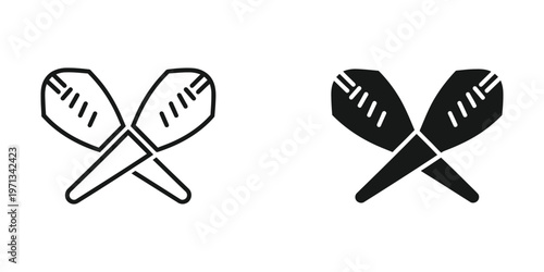 Contrasting illustration of crossed maracas in light and dark designs