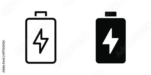 Contrasting battery icons depicting full and empty power levels
