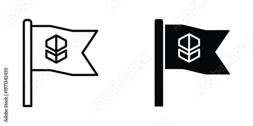 Comparison of two flags with distinct background colors but identical emblem designs