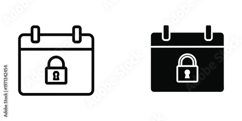 Locked calendar icons depicting secured and restricted scheduling concepts