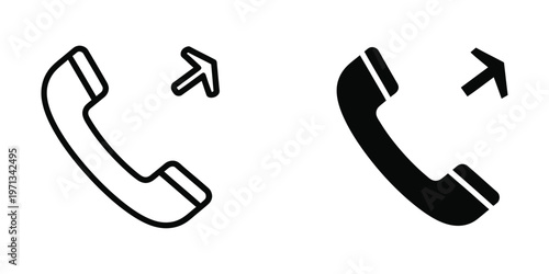 Comparison of traditional and modern phone icons with directional arrows
