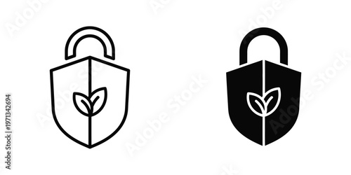Contrast between light and dark shield locks featuring leaf symbols