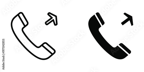 Telephone icons indicating communication transition from old to modern style