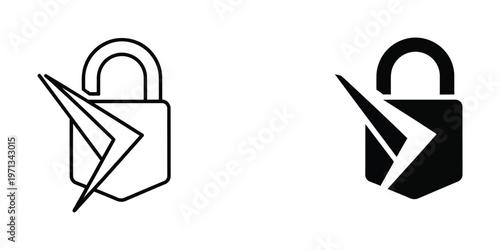 Contrast between a broken and an unbroken padlock symbolizing security and vulnerability