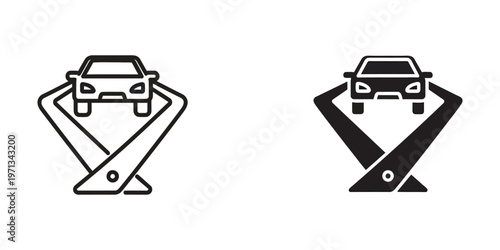 Comparison of a regular and a heavy-duty car jack in use