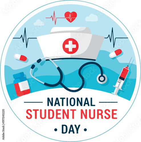 Nurse National Student Day Medical Symbol.