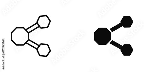 Chemical structure diagram showing cyclic compounds and their filled representation
