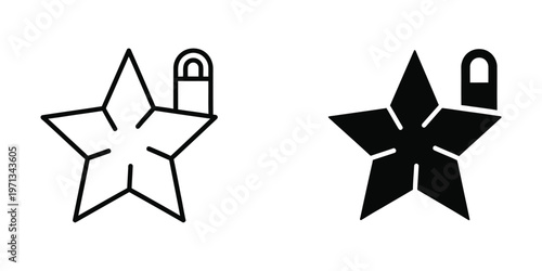 Contrasting locked star shapes with different fill styles