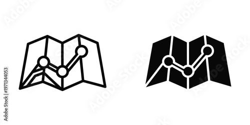 Comparison of map folding techniques with route markers