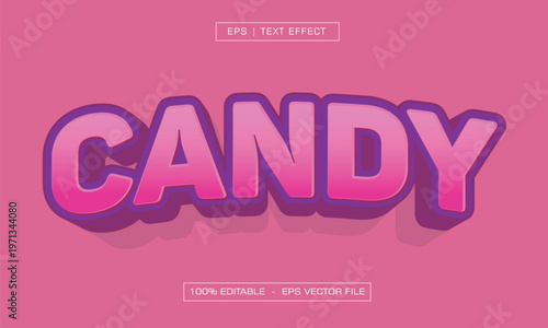 3D Pink and Purple Candy Style Editable Text Effect