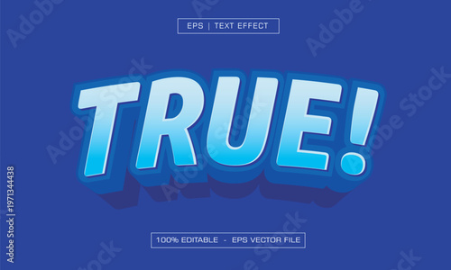 3D Blue Comic Style Curved Editable Text Effect