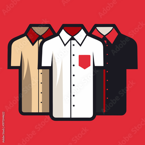 Formal Shirt Collection Stylish Apparel Vector Illustration