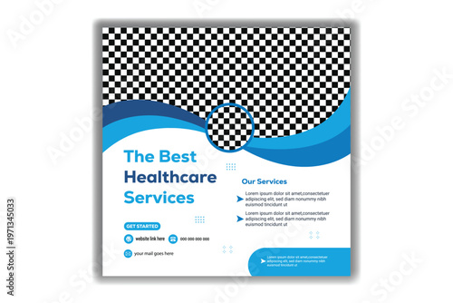 The Best Healthcare Services social media post design Template Vector