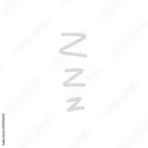 Gray zzz sleep symbol doodle illustration