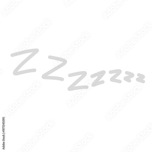 Gray zzz sleep symbol doodle illustration