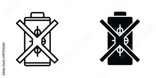 Comparison of a standard and a filled fire extinguisher with crossed tools symbol