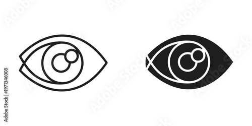 Contrast of a simple eye illustration versus a filled-in stylized eye design