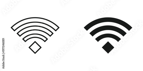 Comparison of two different wifi signal strength indicators with varying bar fill levels