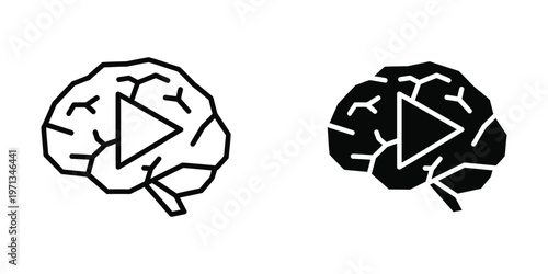 Contrast of brain hemispheres with highlighted central regions in light and dark versions