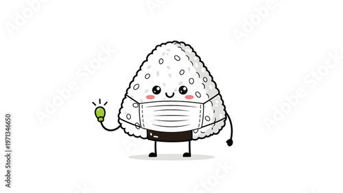 Adorable scoop of mango flavored yellow ice cream with a sweet smiling face and sparkles sitting in a pink waffle cone.