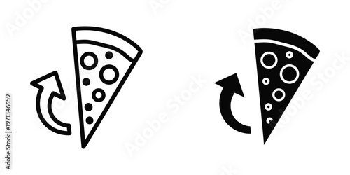 Transformation of pizza slices from light to dark crust with pepperoni toppings