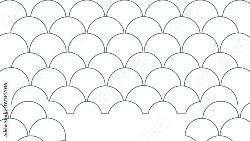 Seamless pattern with gray scale or wave shapes on white background, minimal geometric texture for background or fabric design.