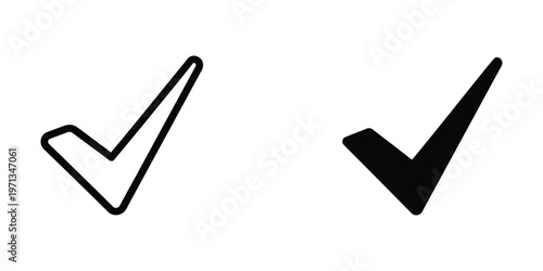 Comparison of two different checkmark styles with varying line thickness and design