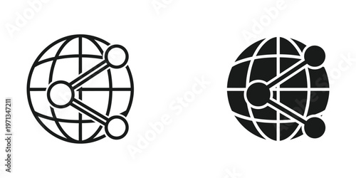 Contrast of interconnected global networks with positive and negative visual themes