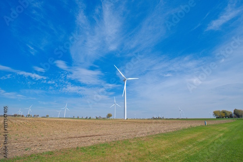 Wind turbines on farmland in Wisconsin