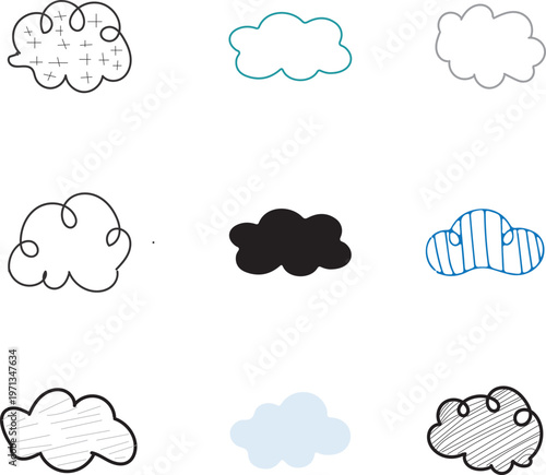 Cloud icon set