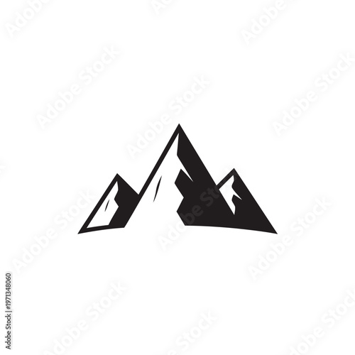 Dynamic abstract mountain peaks vector graphic, ideal for a compelling logo representing nature, outdoor adventure, or a strong, resilient brand identity