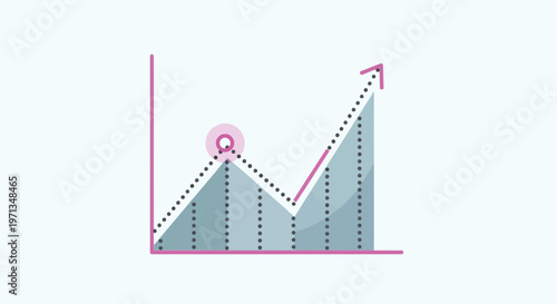Upward Trend Graph with Arrow: Business Growth and Success Concept