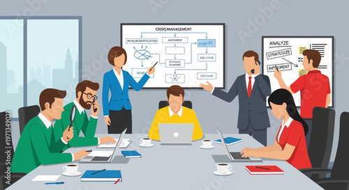 Business people in a meeting room.