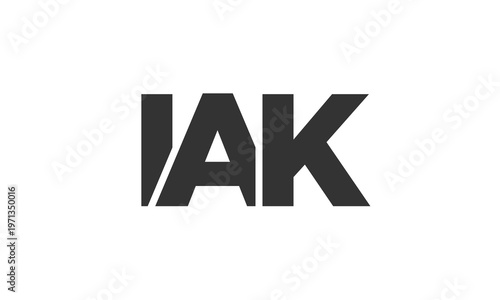 IAK logo design template with strong and modern bold text. Initial based vector logotype featuring simple and minimal typography. Trendy company identity.