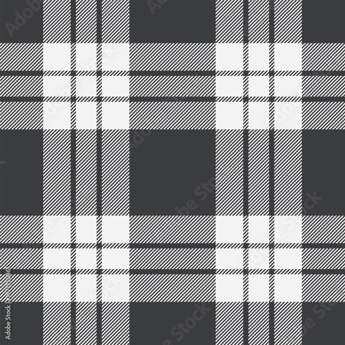 Commerce tartan vector fabric, skirt seamless pattern check. Female plaid background textile texture in grey and white colors.